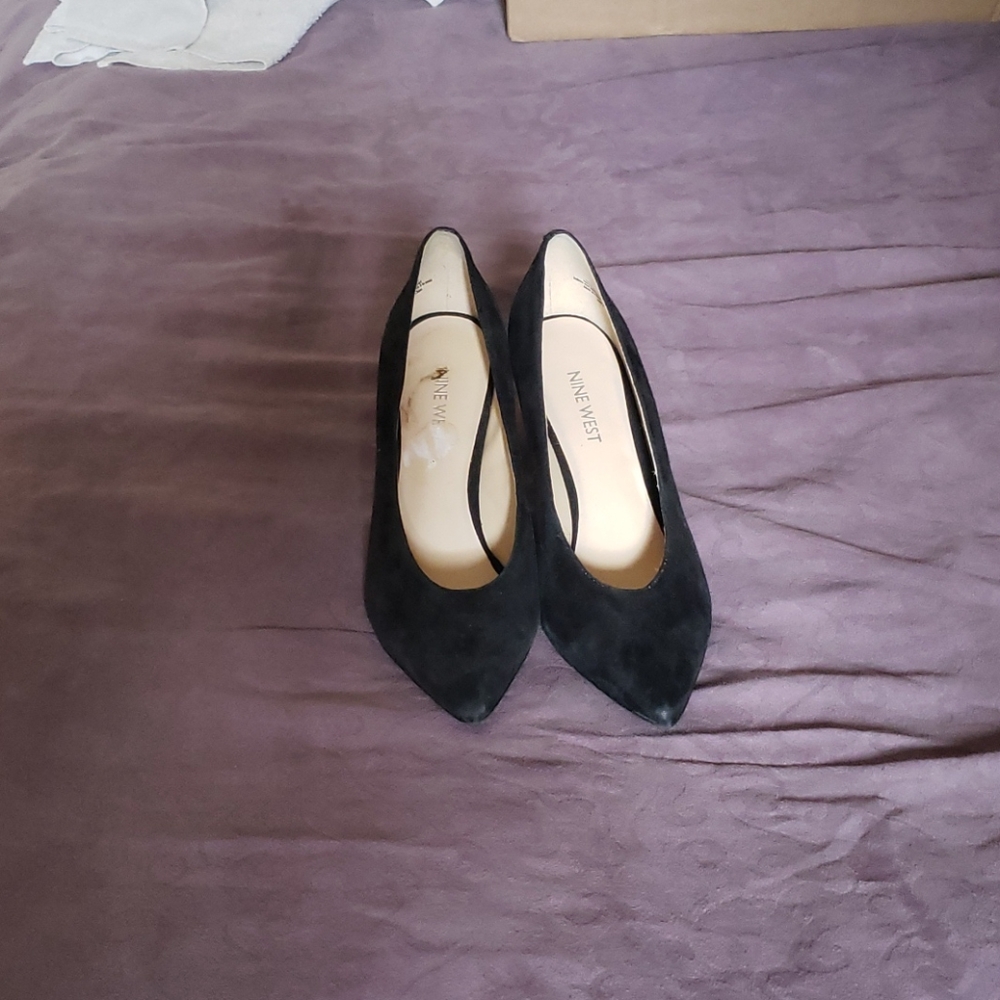 Nine West black suede heels. Size 7